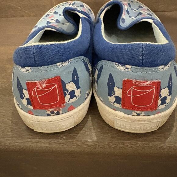 Bucketfeet Shoes Mens Size 8 The Perfect Gentleman Boston Terrier Slip On Canvas - Picture 5 of 10